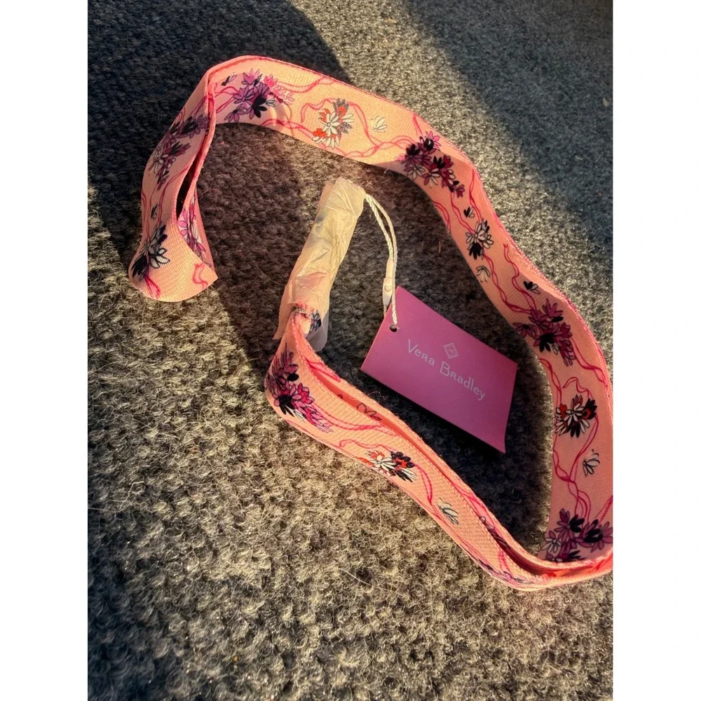 Vera Bradley Hope Blooms Pink Wide Lanyard Floral ID Key Holder 26739-11942 NWT